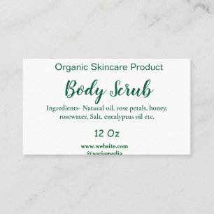 Organic green nature body scrub butter add name in business card