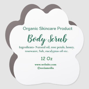 Organic green nature body scrub butter add name in car magnet