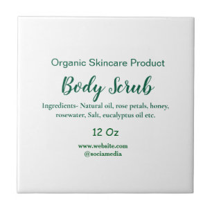 Organic green nature body scrub butter add name in ceramic tile