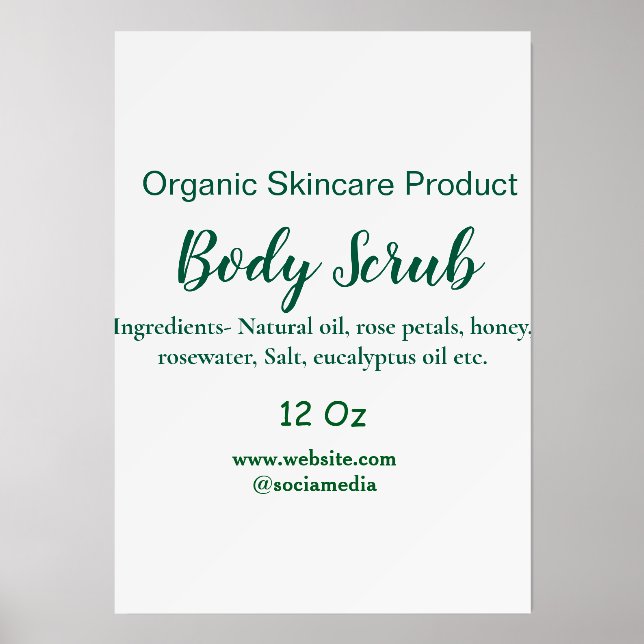 Organic green nature body scrub butter add name in holder (Front)