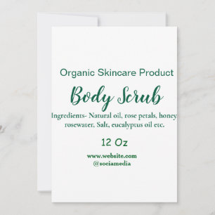 Organic green nature body scrub butter add name in invitation