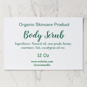 Organic green nature body scrub butter add name in paper pad