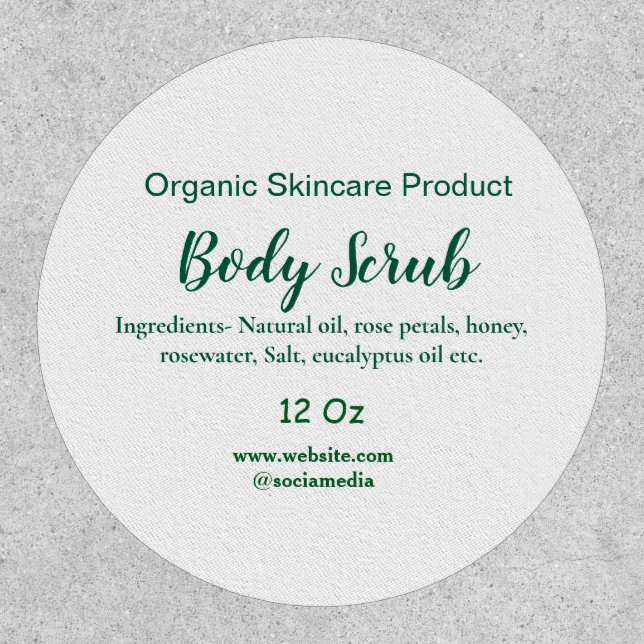 Organic green nature body scrub butter add name in patch (Front)