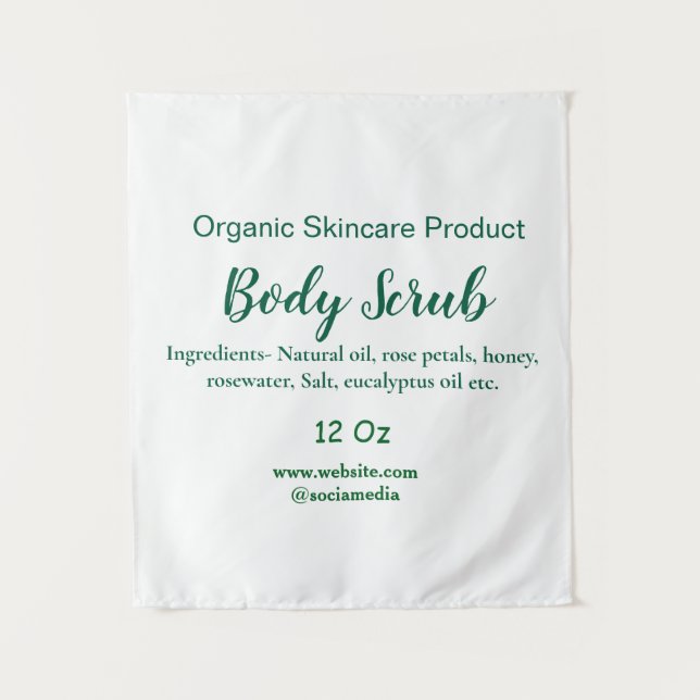 Organic green nature body scrub butter add name in tapestry (Front)