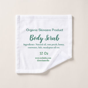 Organic green nature body scrub butter add name in wash cloth