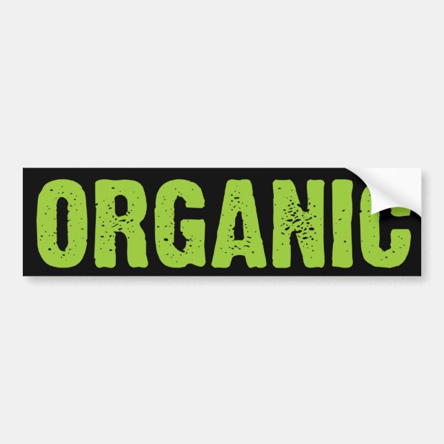 ORGANIC Green on Black Bumper Sticker (Front)