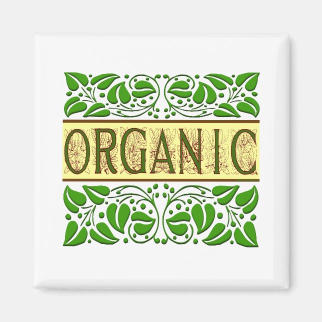 Organic Green Slogan Magnet (Front)