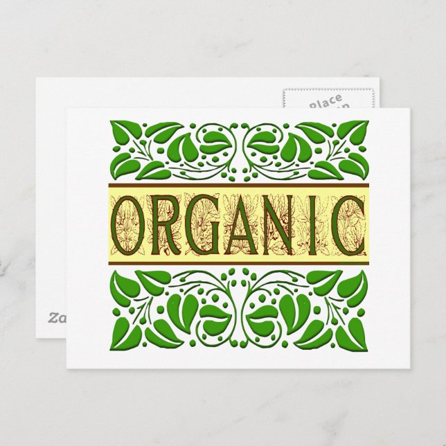 Organic Green Slogan Postcard (Front/Back)