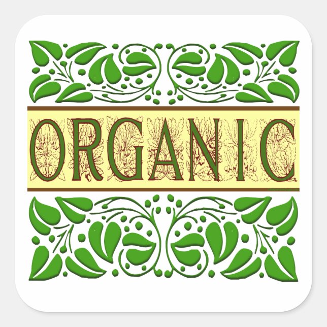 Organic Green Slogan Sticker (Front)