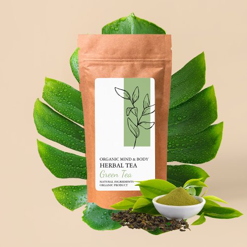 Organic Green Tea Herbal Tea Business Label