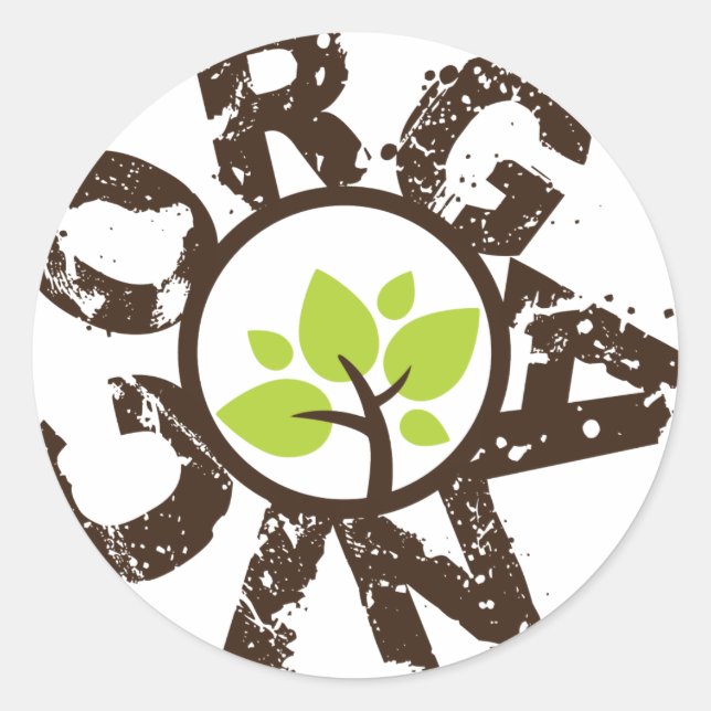 Organic Green Tree Organic Planet Stickers (Front)