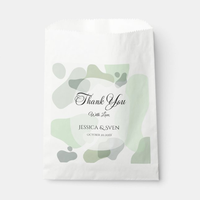 Organic Greenery Geometric Abstract Wedding Favor Bag (Front)