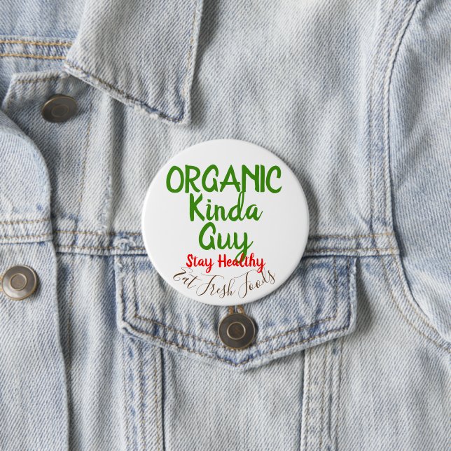 Organic Guy Fresh Foods Round Button Pins (In Situ)