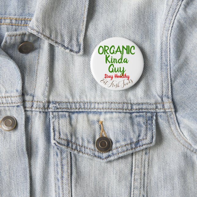 Organic Guy Fresh Foods Round Button Pins (In Situ)