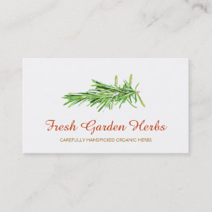 Organic Herb Gardener and Chef Catering Business Card
