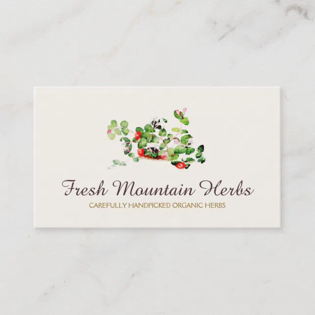 Organic Herbalist Herb Gardener Holistic Health Business Card Zazzle