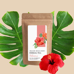 Organic Hibiscus Herbal Tea Business Label