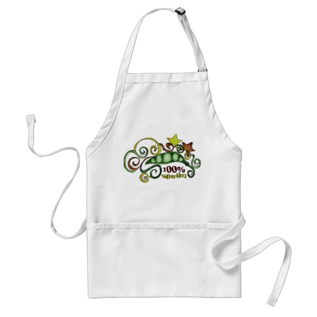 organic hippie peas vegan vegetarian apron (Front)