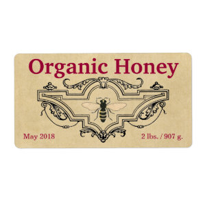 Organic Honey Bee Cartouche Label