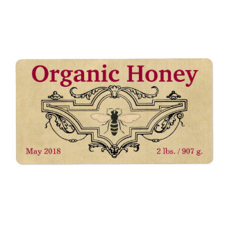 Organic Honey Bee Cartouche Label