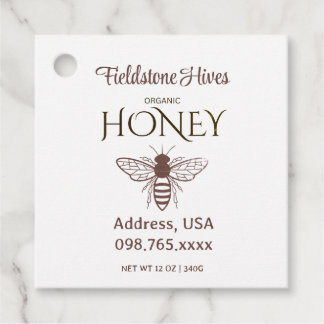 Organic honey bee queen  favor tags