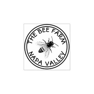 Organic Honey Bee Simple Rubber Stamp