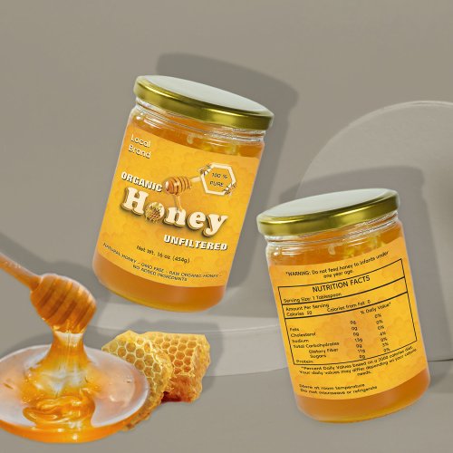 Organic Honey Business Brand and Nutrition Facts   Labels