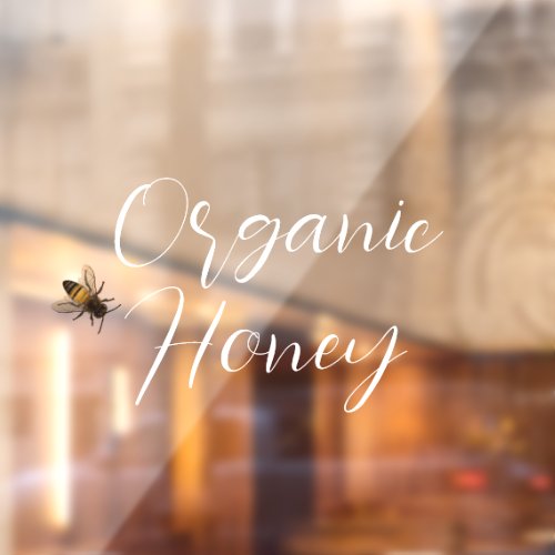 Organic Honey for sale handwritten text bee Window Cling