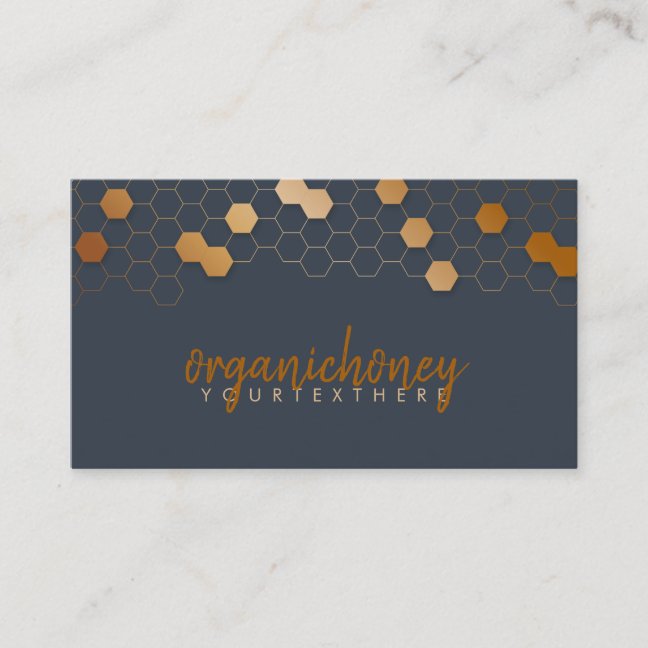 Organic Honeycomb bee farm Apiary Navy Business Card