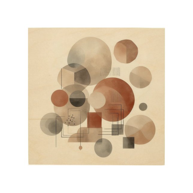 Organic Japandi Calm Shape Flow Wood Wall Art (Front)