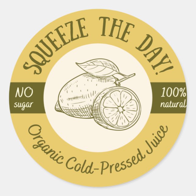 Organic Juice Classic Round Sticker (Front)