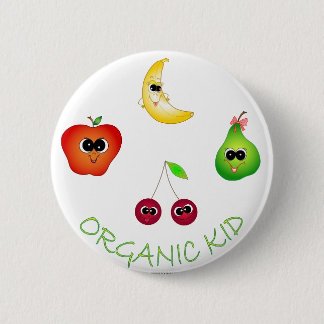 Organic Kid Pinback Button (Front)