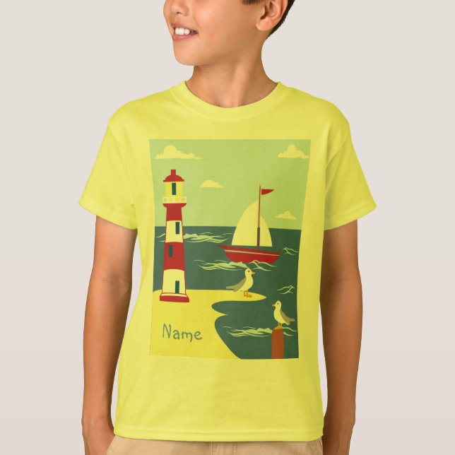 Organic Kids - Nautical Boys T-Shirt Personalized (Front)