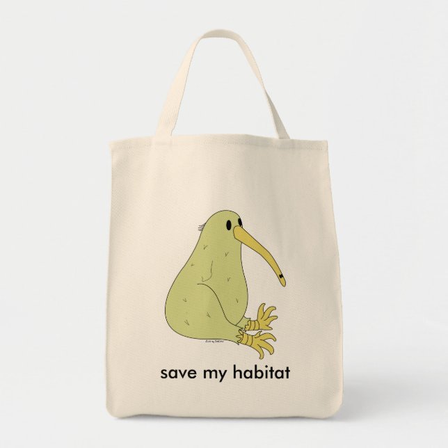 organic kiwi bird grocery bag (Front)
