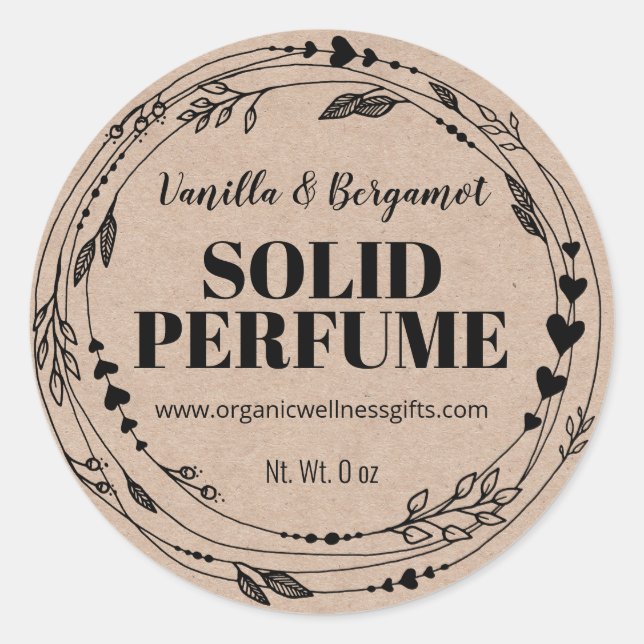 Organic Kraft Solid Perfume Labels (Front)