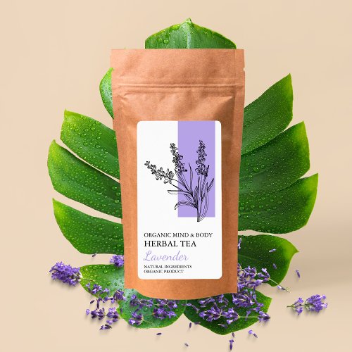 Organic Lavender Herbal Tea Business Label