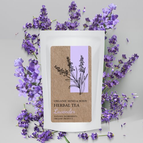 Organic Lavender Herbal Tea Kraft Business Label