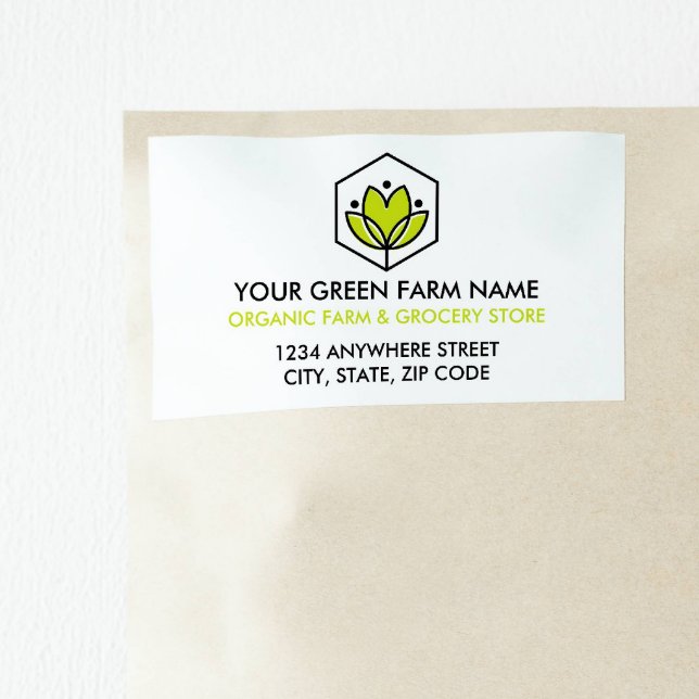 Organic Leafy Flower Hexagon Farmers & Agriculture Label (Creator Uploaded)