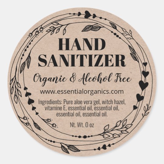 organic leaves homemade hand sanitizer labels zazzlecom