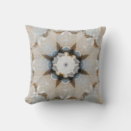 Organic Light Graphic Stone Texture Flower Mandala Throw Pillow