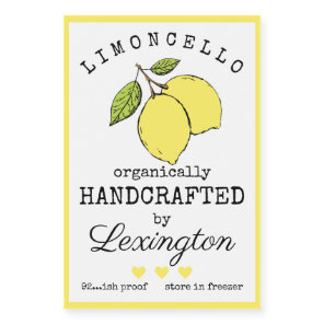 Organic Limoncello For A Small Bottle Label |