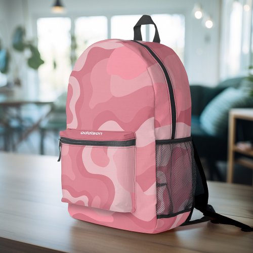 Organic Line Abstract Art _ Rose and Mauve Printed Backpack