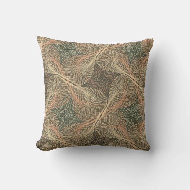 Organic lines geometric shapes optical illusion se throw pillow (Front)