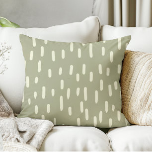 Organic Lines on Sage Green Minimalist Neutral Throw Pillow