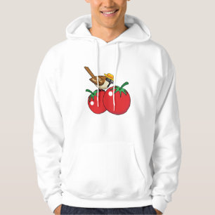 Organic Lover Sparrow Eating Red Tomato Hoodie