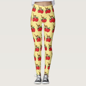 Organic Lover Sparrow Eating Red Tomato Leggings
