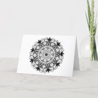 Organic Mandala blank greeting card