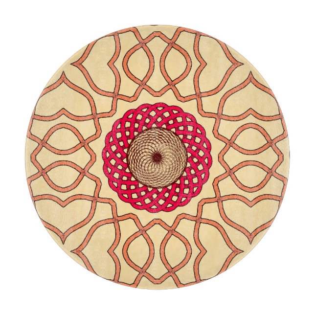 Organic Mandala Spiral Design Cutting Board (Front)