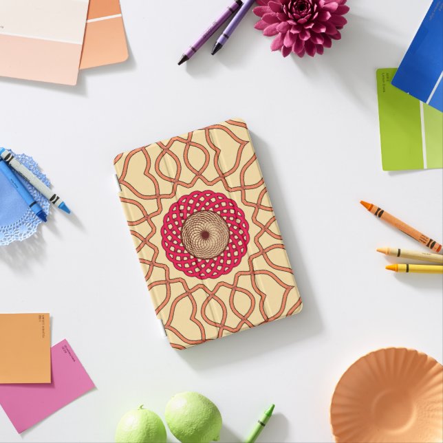 Organic Mandala Spiral Design iPad Mini Cover (In Situ)