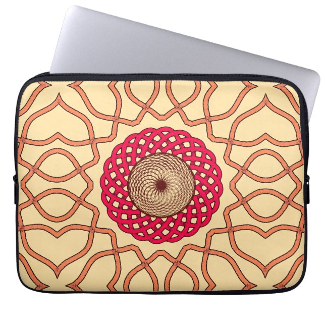 Organic Mandala Spiral Design Laptop Sleeve (Front)